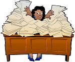 Desk Piled with files